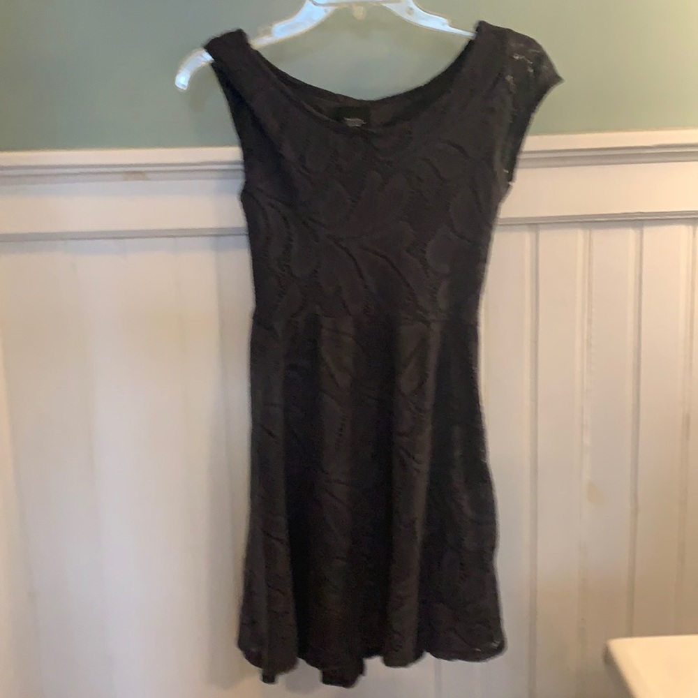 Textured knit blue skater dress xs